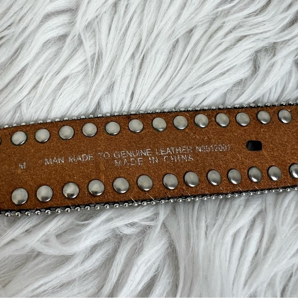 Blazin Roxx Western Womens Belt Gator Scalloped Rhinestone Black N3512001 - Picture 9 of 11